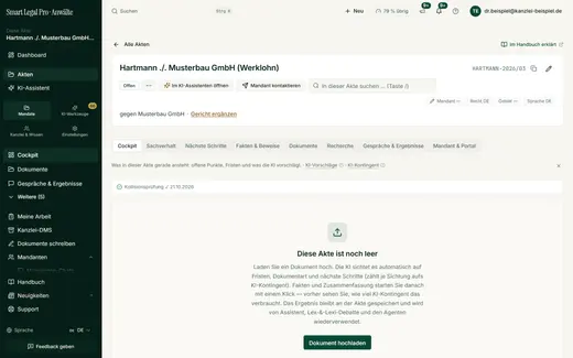 New Case with Conflict Note and the Path to the First Evaluation