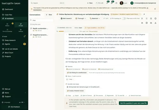 On the left are all conversations with case reference and date; “Only this case” and the search find the answer you want in seconds.
