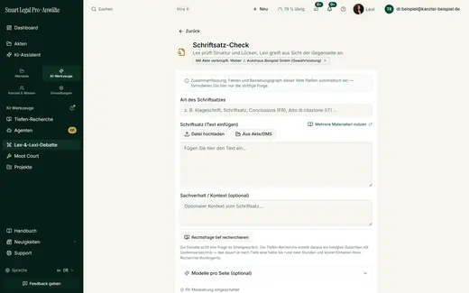 Schriftsatz-Check: Schwachstellen und Gegnerangriffe im eigenen Schriftsatz