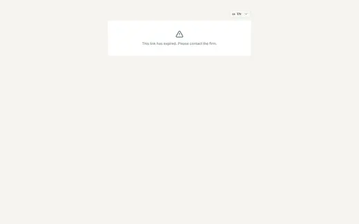 After the validity has expired, the page explains this and refers to the law firm.