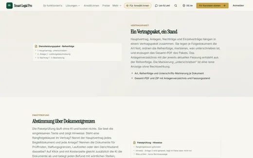 Für große Kanzleien: jede Fassung, jeder Vergleich, ein Vertragspaket