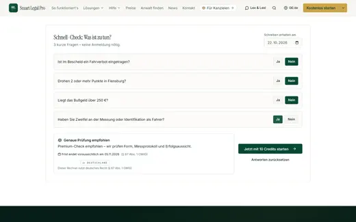 No driving ban, no points, but doubts about the measurement: the light is yellow and recommends checking form, measurement record and prospects before the objection period expires.