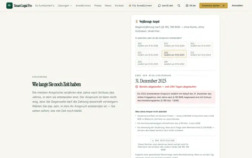 Verjährungs-Ampel: Anspruch aus 2022 – rot, die Regelverjährung ist abgelaufen